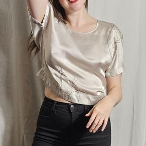 Silk Millie & Lou Top With Line Drawn Women